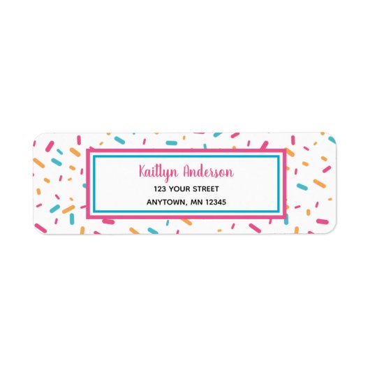 Colorful Confetti Sprinkles | Retouradreslabel Etiket (Voorkant)