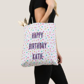 Colorful confetti sproinkles polka stik regenboog tote bag (Dichtbij)