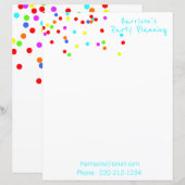 Colorful Confetti Stationery (Voorkant / Achterkant)