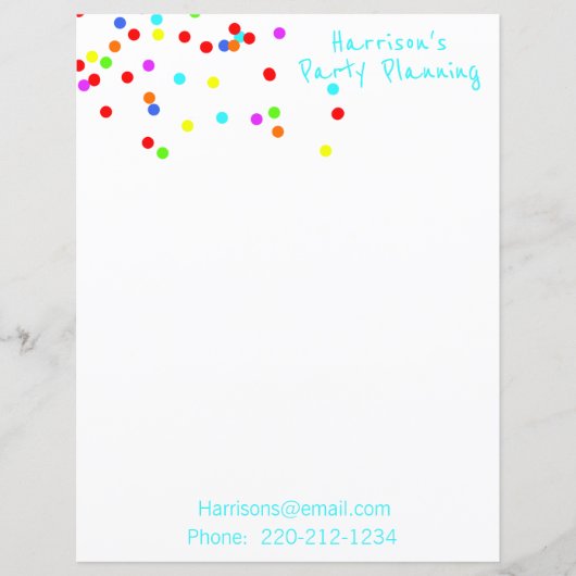 Colorful Confetti Stationery (Voorkant)