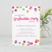 COLORFUL CONFETTI STIPPEN | AFSTUDEREN INVITATIE KAART (Staand voorkant)
