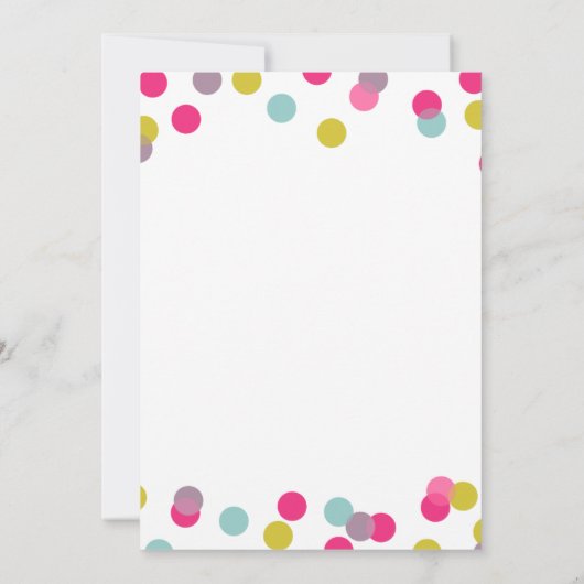 COLORFUL CONFETTI STIPPEN | BABY SHOWER INVITATIE KAART (Achterkant)