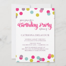 COLORFUL CONFETTI STIPPEN | BIRTHDAY-INVITATIE VAN KAART