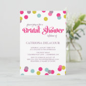 COLORFUL CONFETTI STIPPEN | BRIDAL SHOWER INVITATI KAART (Staand voorkant)
