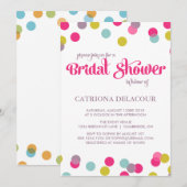 COLORFUL CONFETTI STIPPEN | BRIDAL SHOWER INVITATI KAART (Voorkant / Achterkant)