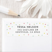 Colorful Confetti Stippen Patroon Etiket (Insitu)