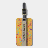 Colorful Confetti Toss Abstracte Naam Bagagelabel (Voorkant verticaal)