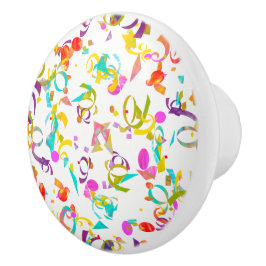Colorful Confetti Toss Artwork Keramische Knop
