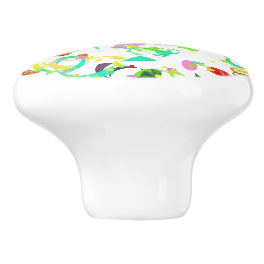 Colorful Confetti Toss Artwork Keramische Knop (Zijkant)