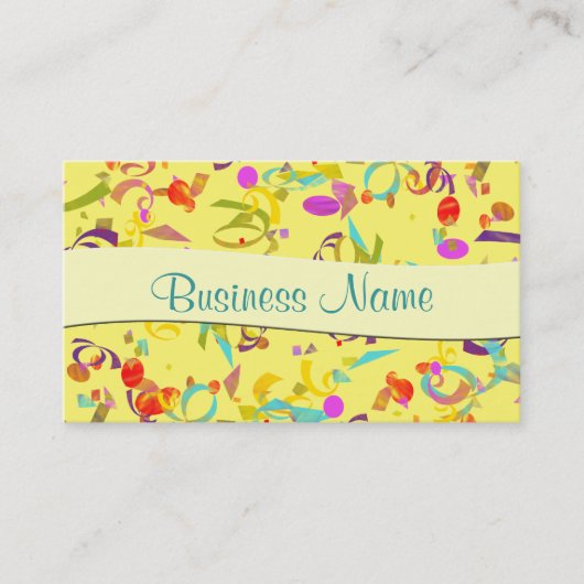Colorful Confetti Toss Background Event Planner Visitekaartje (Voorkant)