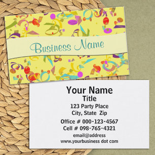 Colorful Confetti Toss Background Event Planner Visitekaartje