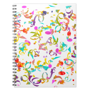 Colorful Confetti Toss Background Notitieboek