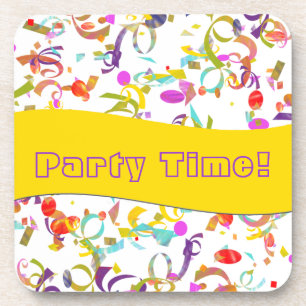Colorful Confetti Toss Background over White Onderzetter