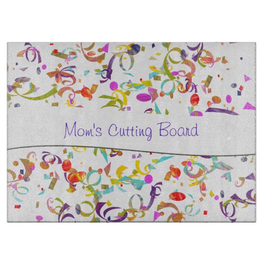 Colorful Confetti Toss Over White Snijplank (Voorkant)