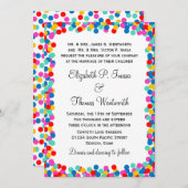 Colorful Confetti Wedding Invitation Kaart (Voorkant / Achterkant)