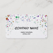 Colorful Confetti White Achtergrond Visitekaartje (Voorkant)