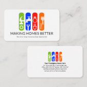 Colorful Construction Handyman Tools Banner Visitekaartje (Voorkant / Achterkant)