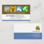 Colorful Construction Symbols Motif Builder Visitekaartje (Voorkant / Achterkant)