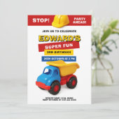 Colorful Construction Truck Birthday Kaart (Staand voorkant)