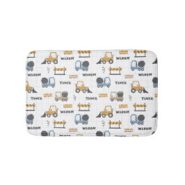 Colorful Construction Trucks Patroon Badmat