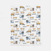Colorful Construction Trucks Patroon Fleece Deken (Voorkant)