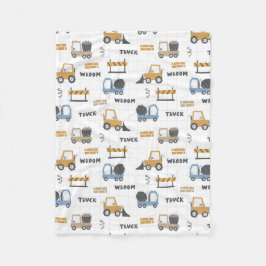 Colorful Construction Trucks Patroon Fleece Deken