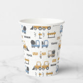 Colorful Construction Trucks Patroon Papieren Bekers (Rechts)