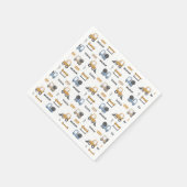 Colorful Construction Trucks Patroon Servet (Hoek)