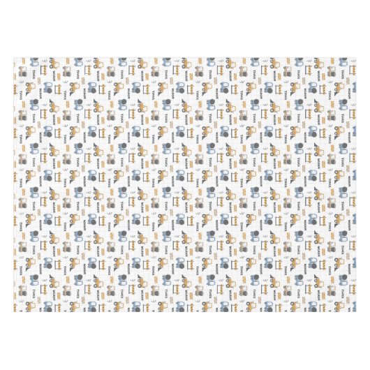 Colorful Construction Trucks Patroon Tafelkleed (Voorkant (Horizontaal))