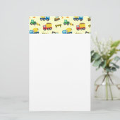 Colorful Construction Vehicles Pattern for Boys Briefpapier (Staand voorkant)