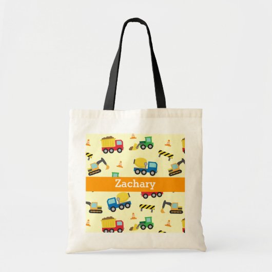 Colorful Construction Vehicles Pattern for Boys Tote Bag (Voorkant)