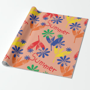 Colorful contemporary summer floral collal with h cadeaupapier