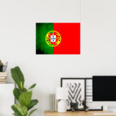 Colorful Contrast PortugeseVlag Poster (Thuiskantoor)