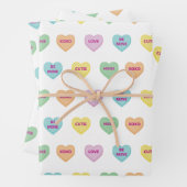 Colorful Conversation Hearts Inpakpapier Vel (In situ)