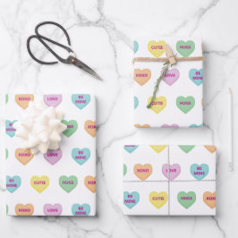 Colorful Conversation Hearts Inpakpapier Vel