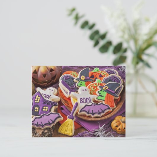Colorful Cookies for Halloween Party Briefkaart (Staand voorkant)