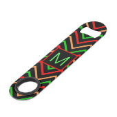Colorful Cool Chevron on Black Monogram Speed Flessenopener (Voorkant Gekanteld)