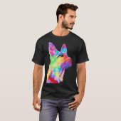 Colorful Cool German Shepherd T-shirt (Voorkant volledig)