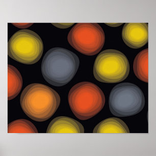 Colorful, cool, modern, trendy flower abstractie poster