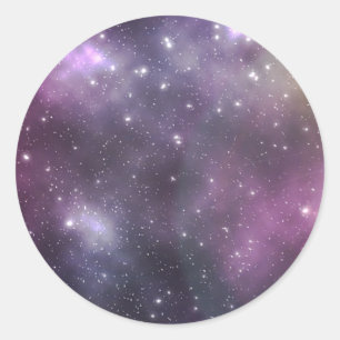 Colorful Cool Nebula and Stars in Space Ronde Sticker