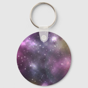 Colorful Cool Nebula and Stars in Space Sleutelhanger