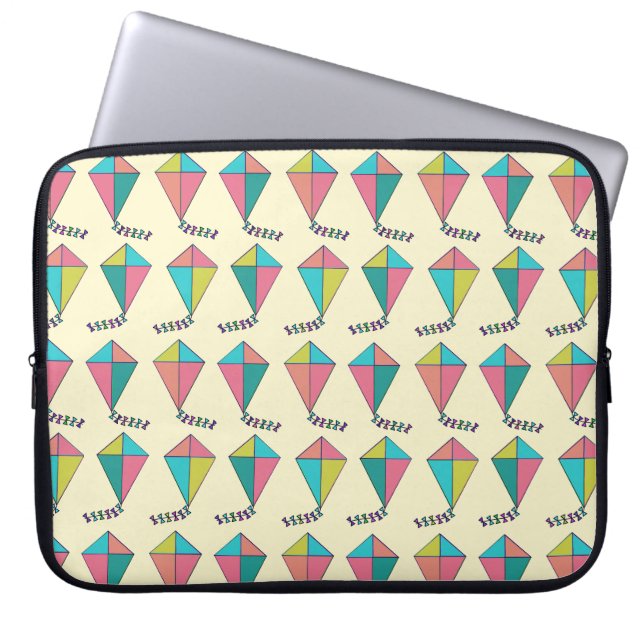 Colorful Cool Retro Kite Patroon Laptop Sleeve (Voorkant)