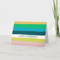 Colorful Cool Simple Stripes CUSTOM HAPPY BIRTHDAY