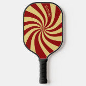 Colorful Cool Spiral Swirl Red Gold Name Pickleball Paddle (Voorkant)