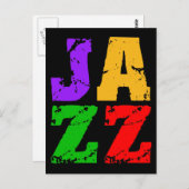 Colorful coole jazz briefkaart (Voorkant / Achterkant)