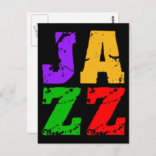 Colorful coole jazz briefkaart (Voorkant / Achterkant)