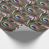 Colorful Copper Peacock Feather Cadeaupapier (Hoek)