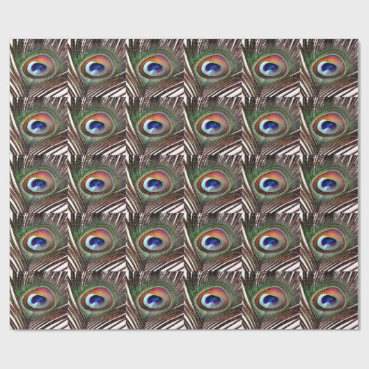 Colorful Copper Peacock Feather Cadeaupapier (Vlak)