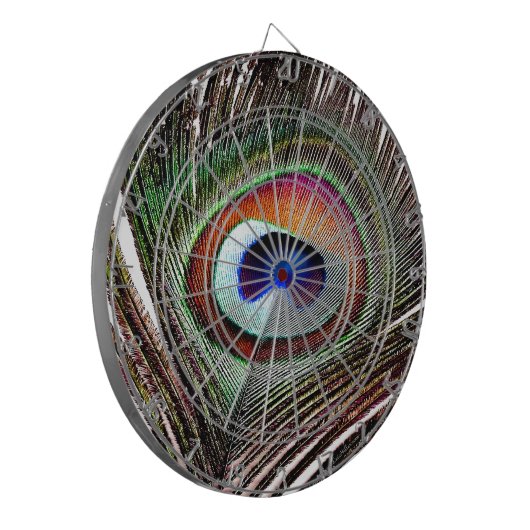 Colorful Copper Peacock Feather Dartbord (Voorkant Links)