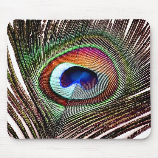 Colorful Copper Peacock Feather Muismat (Voorkant)